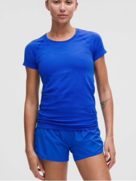 Swiftly Tech Short-Sleeve Shirt 2.0 Hip Length Cerulean Blue Size 10